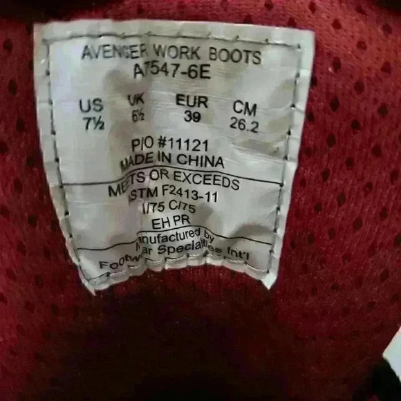 Avenger Men's Waterproof Work Boots Size 7.5 W - Picture 11 of 11